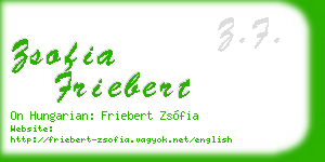zsofia friebert business card